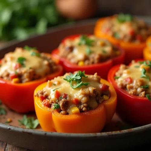 Ground Chicken and Veggie Stuffed Peppers